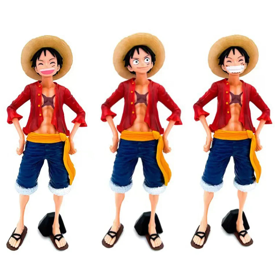 11inch One Piece Anime Figure Confident Smiling Luffy, Three Form Face Changing Model