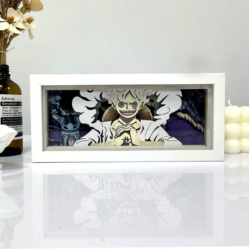 3D Anime Lamp LED Light Box Paper Carving Room Decoration Lamp Variant 2 Selection